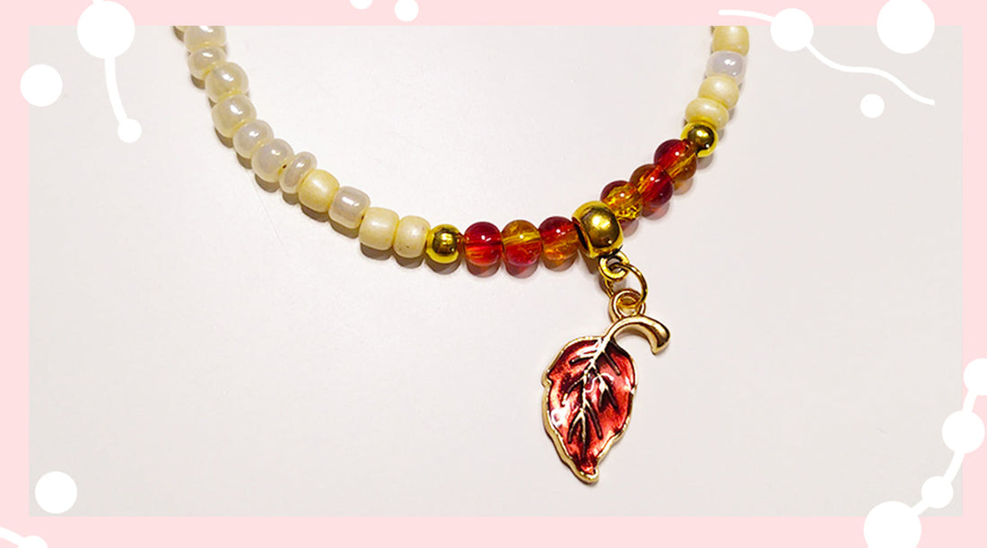 DIY- Armbandje Autumn Leaf met rocailles en bedeltje