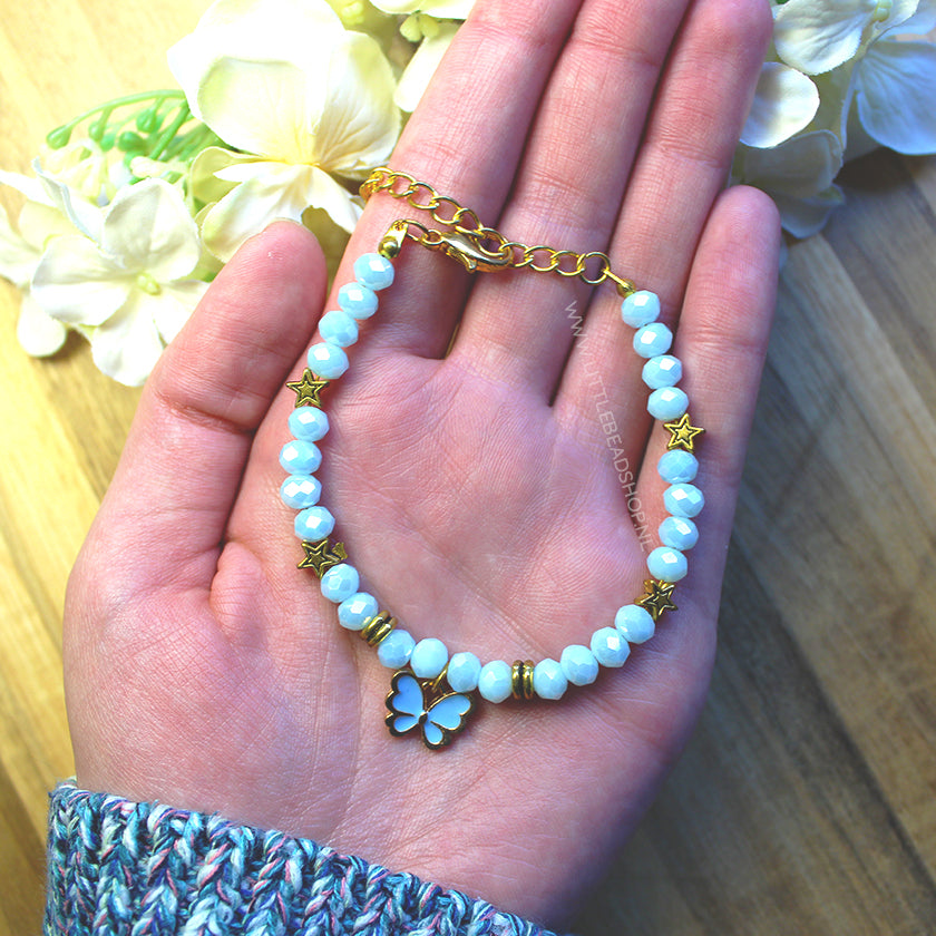 Faceted beads 6mm Light Sky Blue, 80 pieces