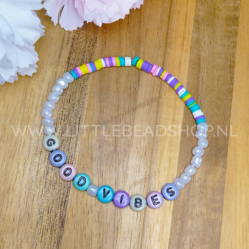 Letter Beads Acrylic Pastel Party 7mm, +/- 200 pieces