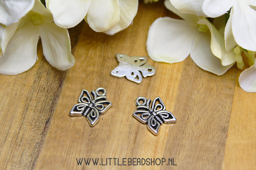 Butterfly Charms Silver Color, per piece