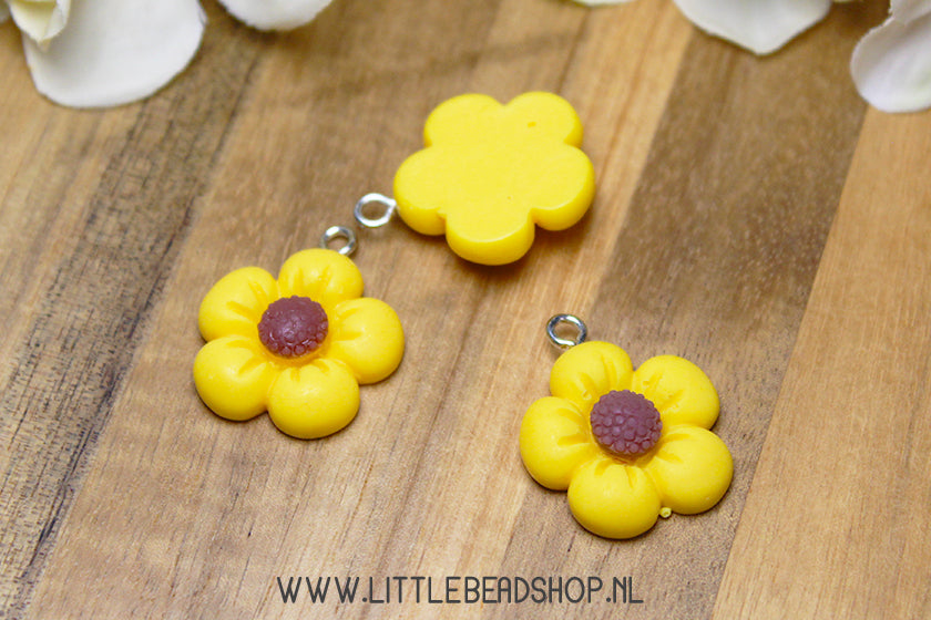 Acryl Bedels Groot Zonnebloem, per stuk
