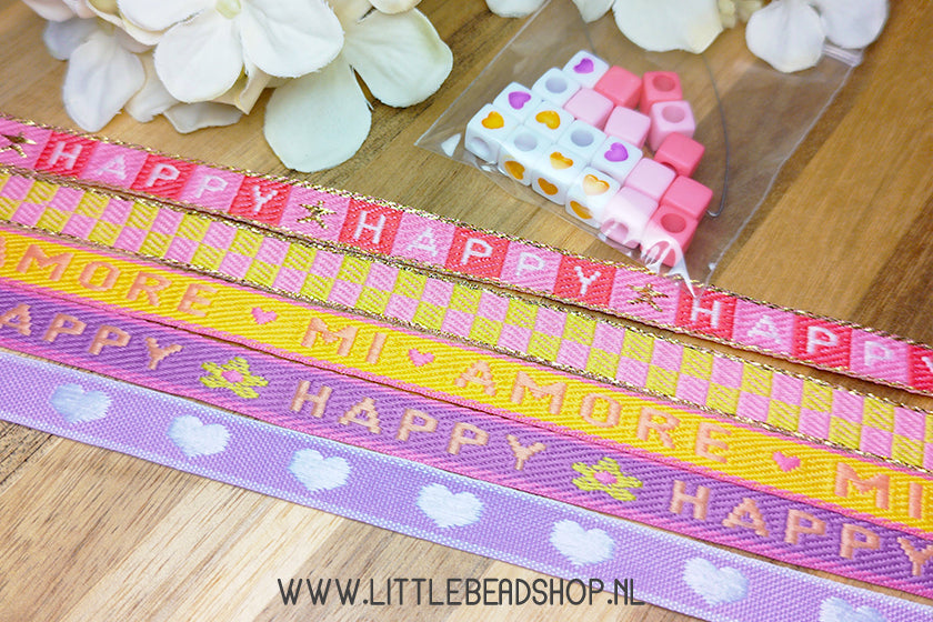 DIY-pakket Lint Armbandjes Maken 'Happy'