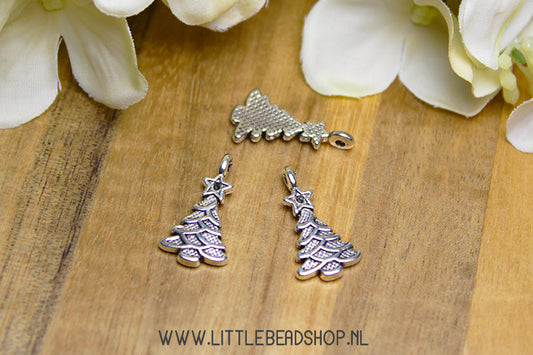 Bedels Kerstboom zilverkleur, per stuk