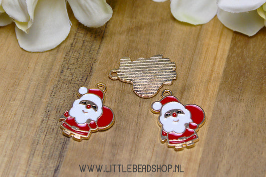 Emaille Bedels Kerstman, per stuk