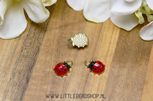 Enamel Charms Ladybug, per piece