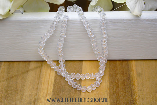 Faceted beads 4mm Transparent, +/- 110 pieces