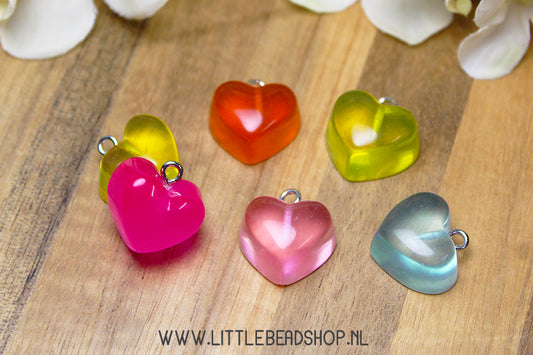Acrylic Charms Large Heart, per piece
