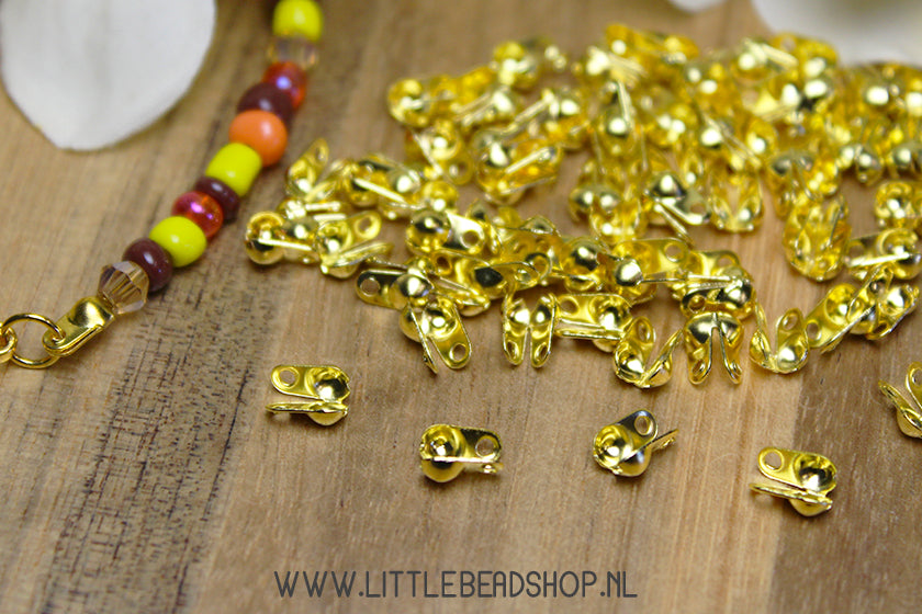 Kalotjes goudkleur 6x3mm, +/- 80 stuks