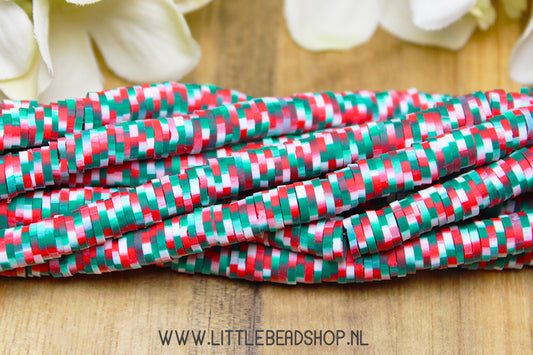 Katsuki Beads Mix Green & Red 6mm, per strand