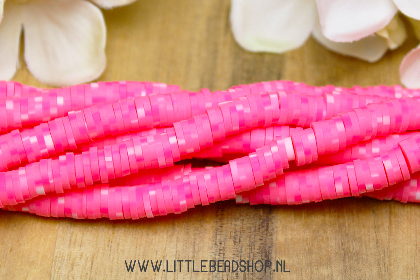 Katsuki Kralen Neon Roze 6mm, per streng