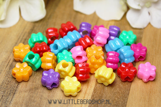 Acrylic beads Flower Multi-Colour, +/- 30 pieces
