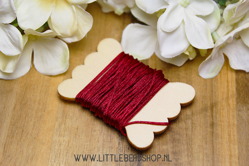 Nylon Koord Bordeaux Rood 0.8mm, 5 meter