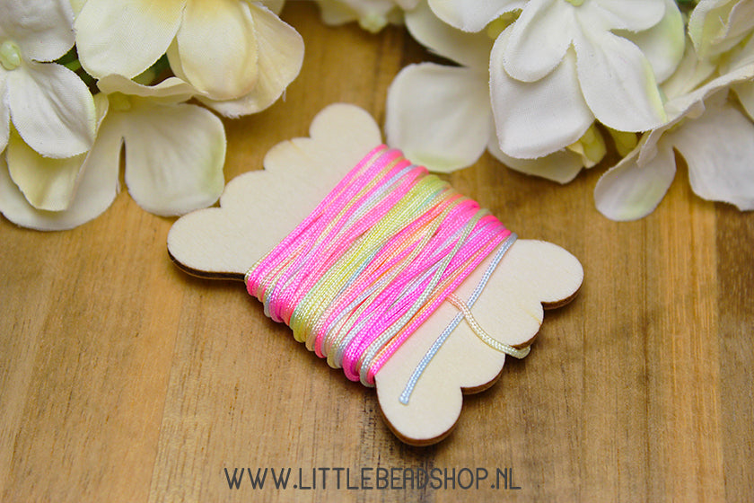 Nylon Koord Multi-Colour Pastel 0.8mm, 5 meter