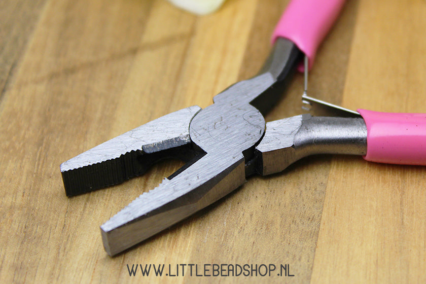 Sieraden brede platbektang roze, per stuk