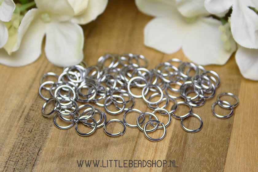 Buigringetjes Stainless Steel antiek-zilverkleur, 10 gram