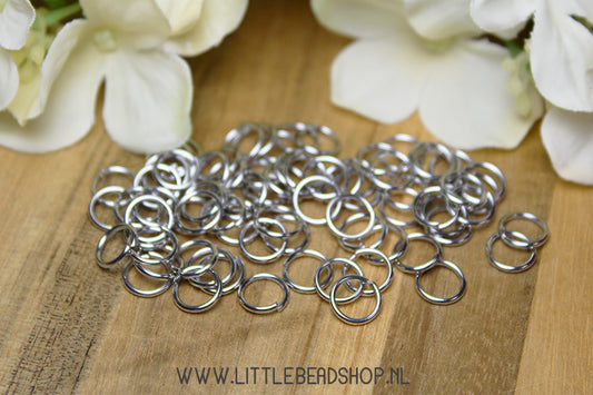 Stainless Steel Jump Rings Antique Silver Color, 10 Grams