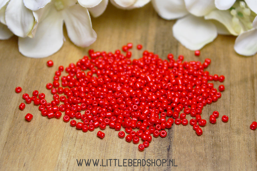 Seed Beads Apple Red 2mm, 15 grams