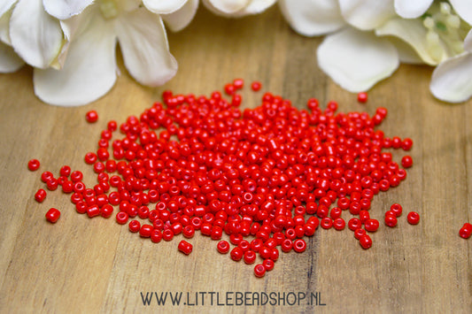Seed Beads Apple Red 2mm, 15 grams