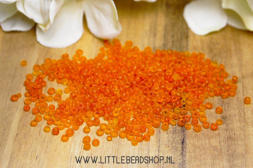 Rocailles Frosted Oranje 2mm, 15 gram