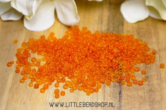 Seed beads Frosted Orange 2mm, 15 grams