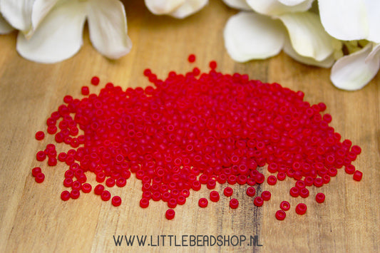 Seed beads Frosted Red 2mm, 15 grams