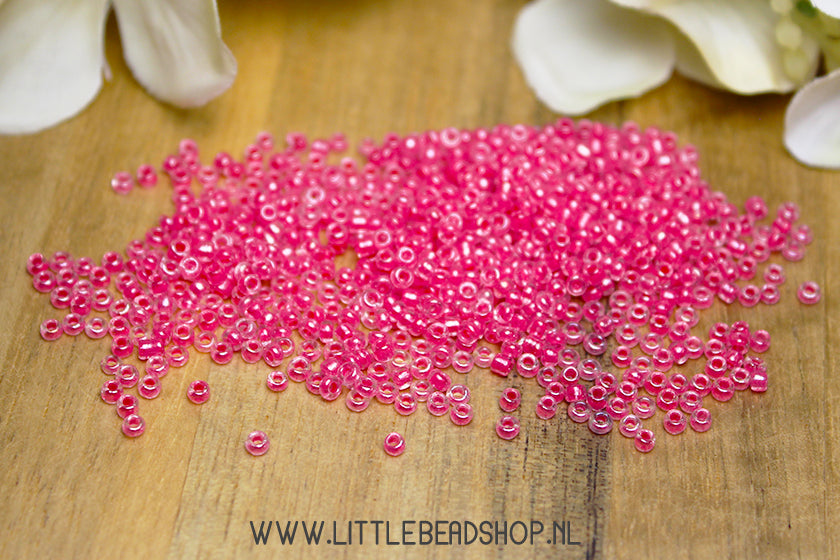 Rocailles Transparent Coral Pink 2mm, 15 grams