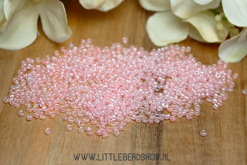 Rocailles Transparant Licht Roze 2mm, 15 gram