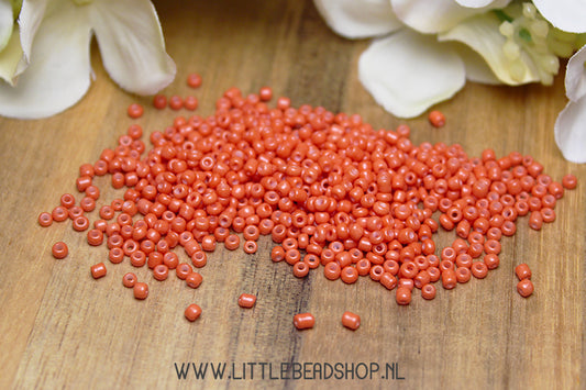 Rocailles Orange Red 2mm, 15 grams