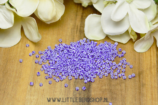 Rocailles Stripes Blue & White 2mm, 15 grams