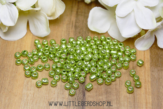 Rocailles Metallic Groen 4mm, 27 gram