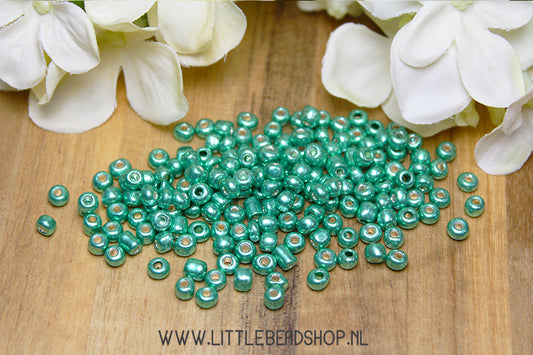 Rocailles Metallic Turquoise 4mm, 27 gram