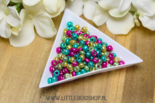 Rocailles Kralen Mix Metallic Disco 4mm, 27 gram