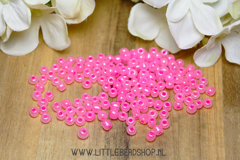 Rocailles Parel Neon Roze 4mm, 27 gram