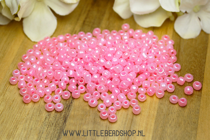Rocailles Parel Roze 4mm, 27 gram