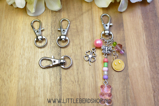 Sleutelhangers karabijn klein zilverkleur, per stuk