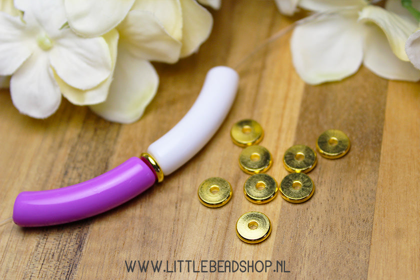 Tussenkralen Disc Goudkleur 8mm, per stuk
