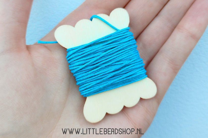 Waxkoord 1mm Blauw, per 5 meter