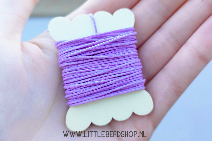 Wax cord 1mm Light Purple, per 5 meters