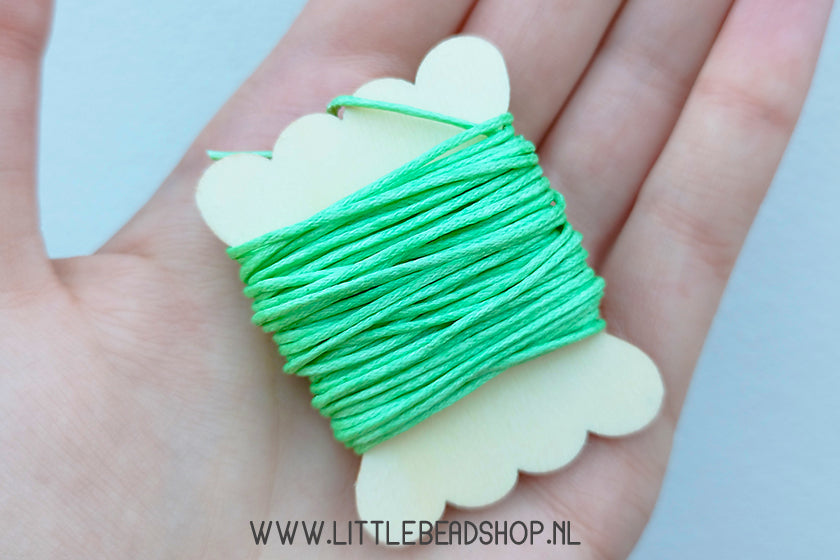 Waxkoord 1mm Mintgroen, per 5 meter