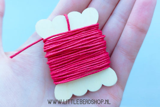 Wax cord 1mm Deep Red, per 5 meters