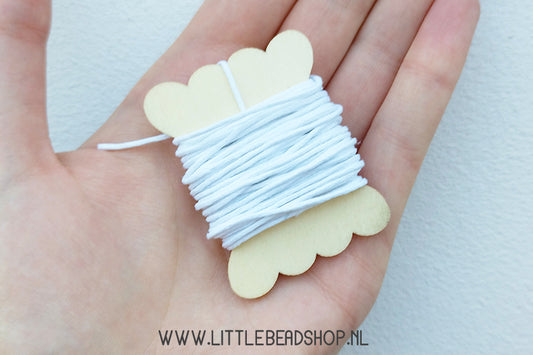 Wax cord 1mm Basic White, per 5 meters