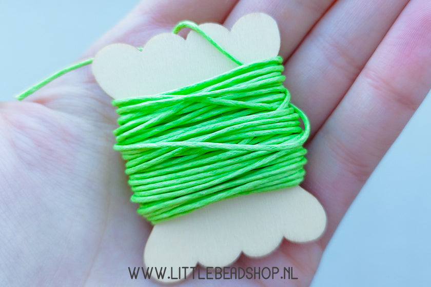 Waxkoord 1mm Limoen Groen, per 5 meter
