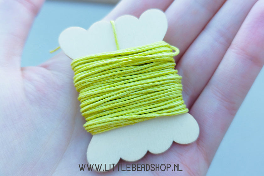 Waxkoord 1mm Licht Geel, per 5 meter