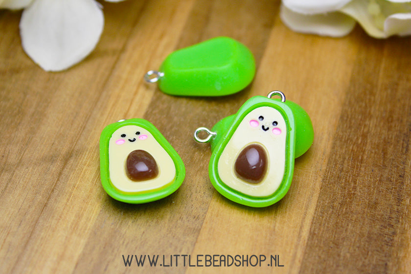 Acrylic Charms Avocado Smiley, per piece
