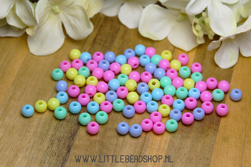Acrylic Beads Small Sweet Pastel, +/- 140 pieces