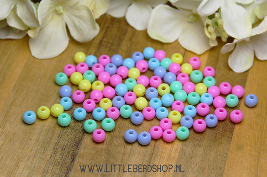 Acrylic Beads Small Sweet Pastel, +/- 140 pieces