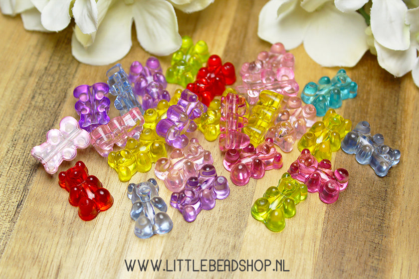 Acryl Kralen grote Gummy Bear Mix, +/- 30 stuks