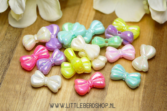Acrylic Beads Bow with Shine, 25 pieces
