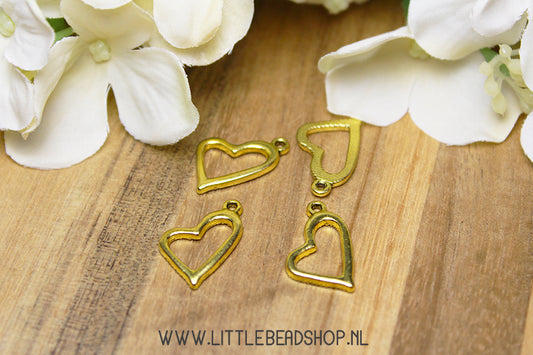 Charms Heart gold color, per piece