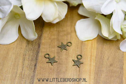 Bedels Klein Sterretje Antiek-Bronskleur, per stuk